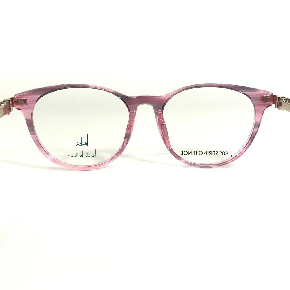 Nicole Miller Eyeglasses Frames ELLA C02 Clear Pink Horn Gold Round 48-15-125